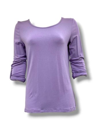 SC00759 - Ruched Sleeve Knit Top