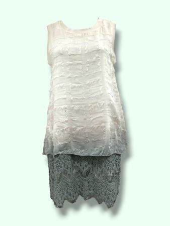 Layered Lace Hem Sleeveless Top - SC02014