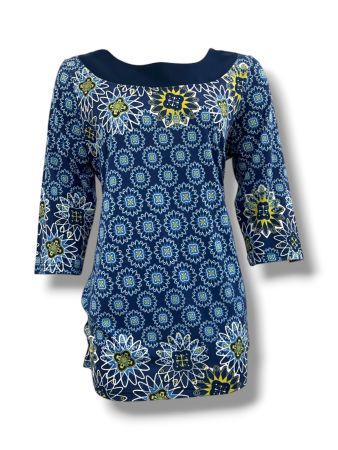 Azure Bloom Three-Quarter Sleeve Top - SC03032