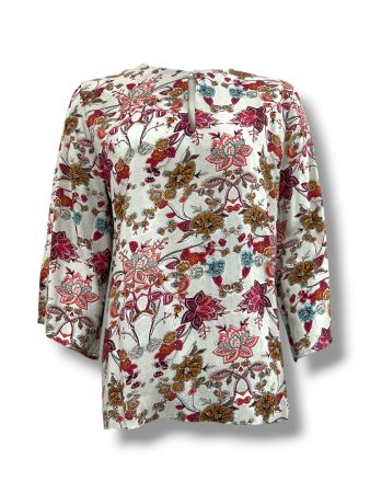 SC03266 - Floral Print 3/4 Sleeve Top