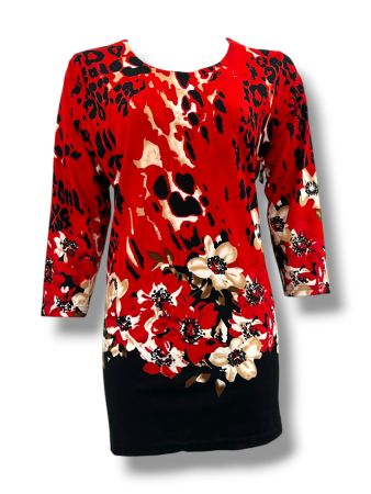 SC03342 - Vibrant Print Long-Sleeved Top