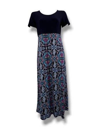 SC03824 - Paisley Print Maxi T-Shirt Dress