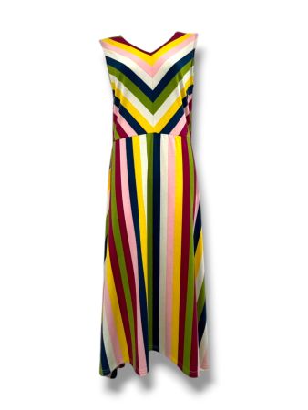 SC03837 - Vibrant Stripe Jersey Midi Dress