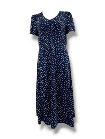 SC04681 - Heart Print Jersey Knit Midi Dress