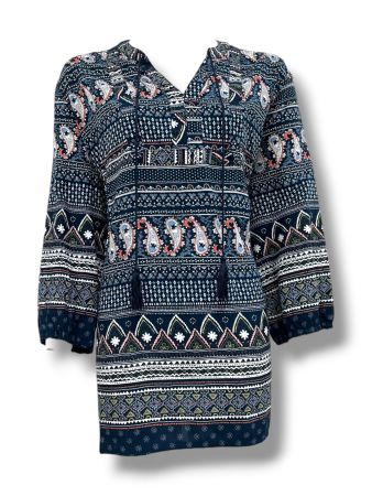 Bohemian-Inspired Long-Sleeve Tunic Top - SC13659