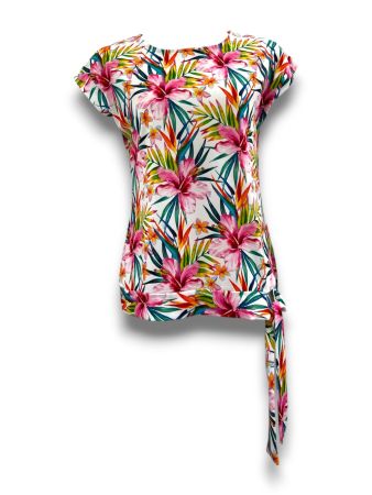 SC14396 - Tropical Bloom Tie-Side Top