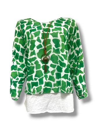 Chic Abstract-Patterned Layered Top